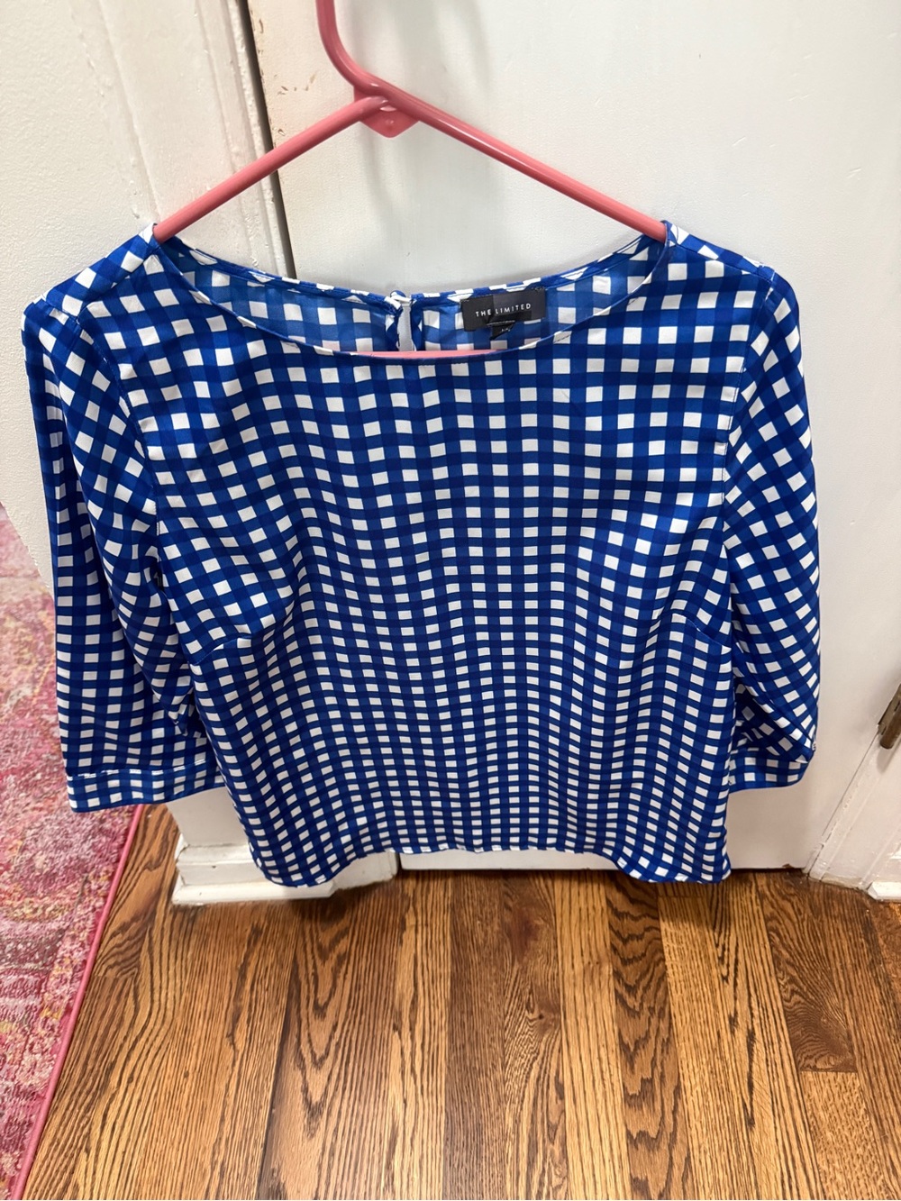 Bright blue gingham shirt
